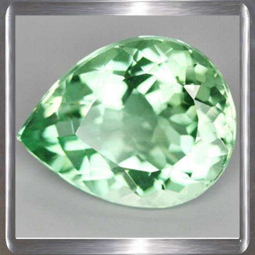 Excellent 13.03ct Natural Pear Cut Green Amethyst (Prasiolite)
