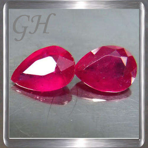Natural Ruby Pink/Red 2.44ctw Pear Cut Pair, Dazzling Gemstones