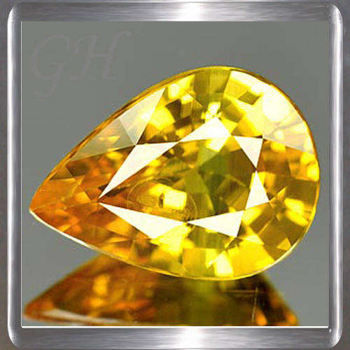 Natural Sapphire Yellow 0.91ct Pear Cut, Fabulous Gemstone