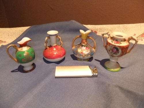 Hant Painted Petite Chinese Vases