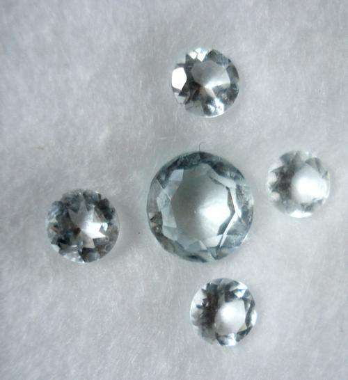 SEA FOAM AQUAMARINES LOT OF 5  ROUND  1.79CT