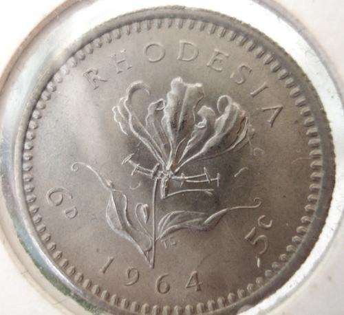 RHODESIAN DUAL DENOMINATION 6D/5C    UNC.