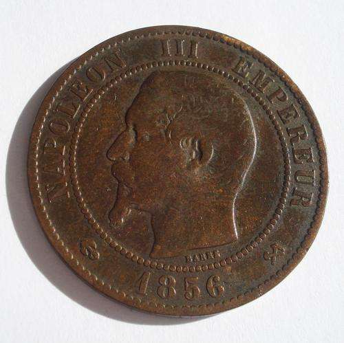 FRANCE 2ND EMPIRE DIX CENTIMES 1856 BRONZE COIN