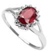 ELEGANT 10 CT GOLD RING WITH  RUBY AND  DIAMONDS
