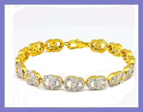 GORGEOUS  0 .925  SOLID STERLING SILVER BRACELET W/  GOLD/ AND 150 DIAMONDS 0.530CT