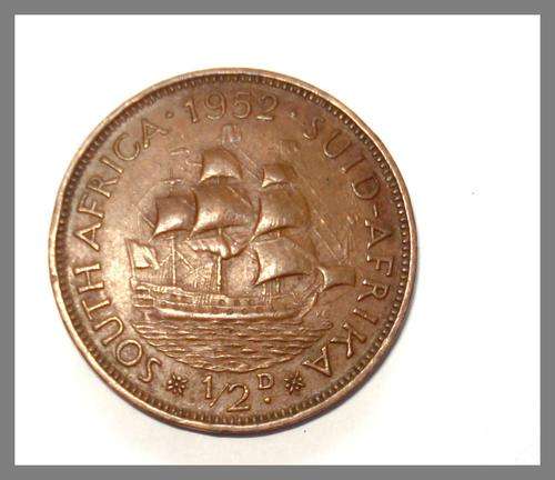 UNION OF SOUTH AFRICA  1952 HALFPENNY GEORGE V1