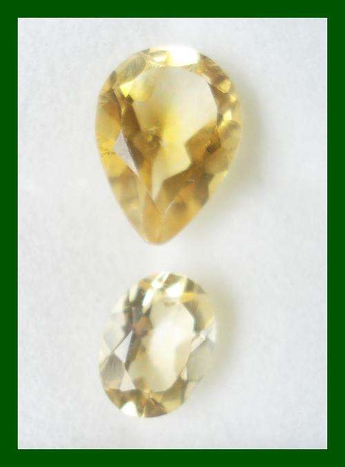 LOVELY SET OF 2 LEMON  CITRINES    PEAR AND OVAL  2.28CT