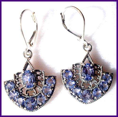 STUNNING TANZANITE EARRINGS SET IN 0.920 STERLING SILVER