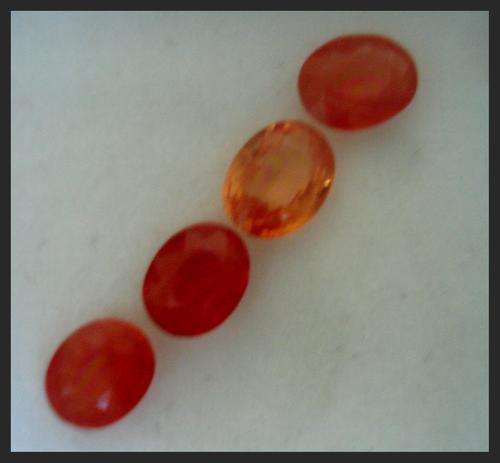 BEAUTIFUL ORANGY RED SHADES OF NATURAL SAPPHIRES (SONGEA) TANZANIA  1.44CT