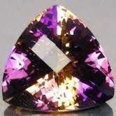 Gold to Purple Trilliant Cut Bolivian Ametrine.
