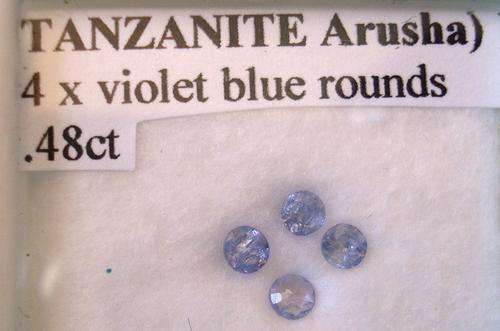 4 ROUND TANZANITES - VIOLET BLUE  .48CT