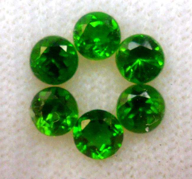 0.810CTS OF RUSSIAN DIOPSIDE.  SET OF 6 STONES/    RICH EMERALD GREEN .