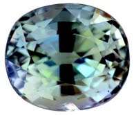 TANZANITE -OVAL ANTIQUE CUSHION - 1.66CT BLUISH GREEN -GISA CERT.