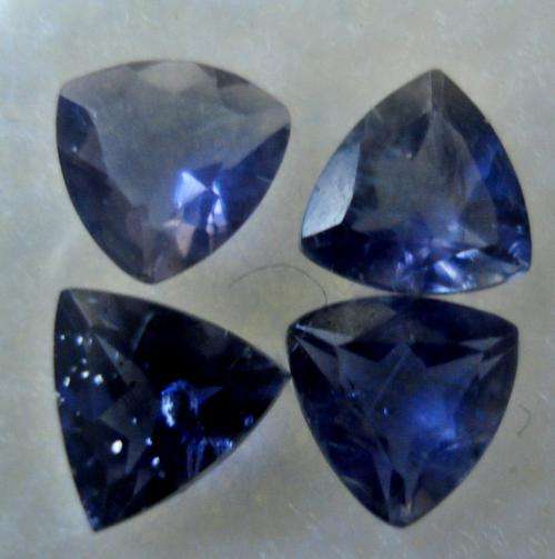 SET OF 4 NATURAL IOLITES!  1.30 CTS / STEEL PURPLE BLUE / PEAR CUT