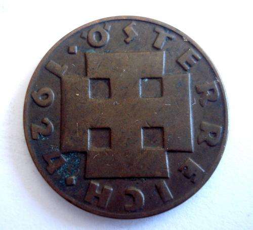 1924 AUSTRIAN 2 GROSCHEN  - BRONZE COIN