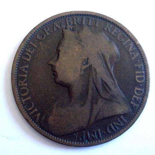 GREAT BRITAIN   1896    BRONZE PENNY - QUEEN VICTORIA