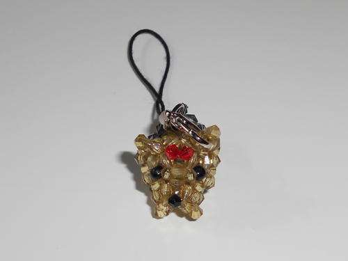 Handmade cute crystal cellphone/flash drive charm "Yorkshire Terrier Long Dog"