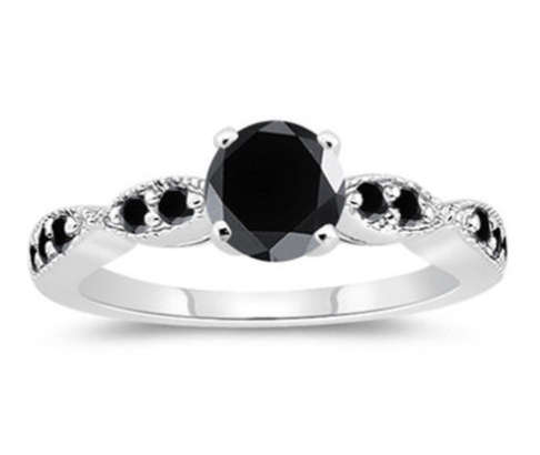 Charismatic 1 carat Black Moissanite Diamond on 925 Sterling Silver!