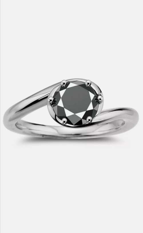Enchanting 2.67 Ct Black Moissanite Diamond Solitaire 925 Sterling Silver Ring