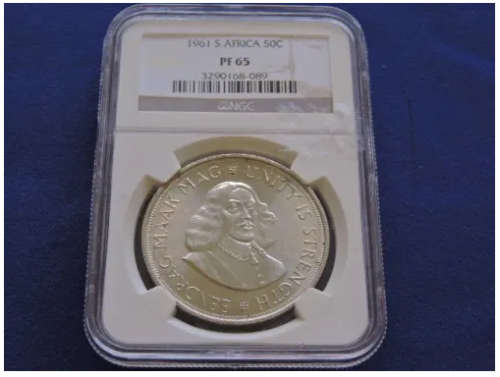 1961 South Africa 5 Shillings Silver Crown Coin PF 65