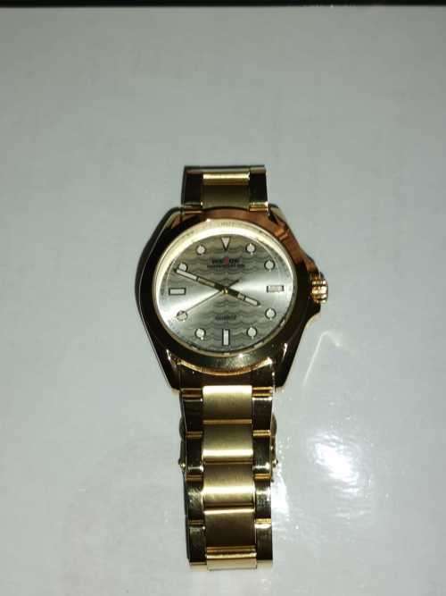 Gold plated watch water proof /30m