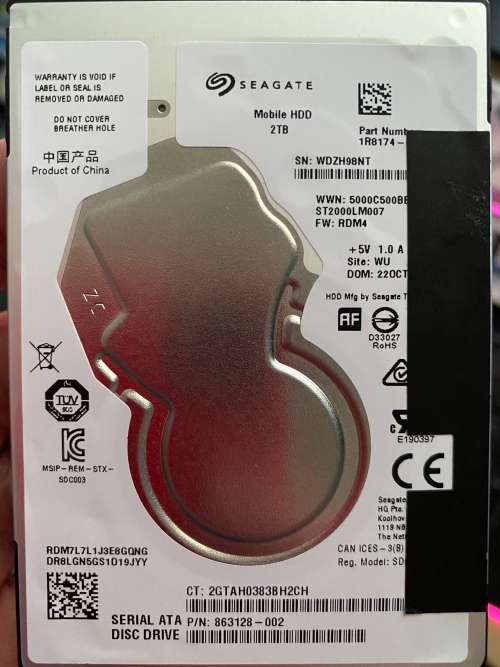 Seagate 2TB 2.5` Internal Hard Drive