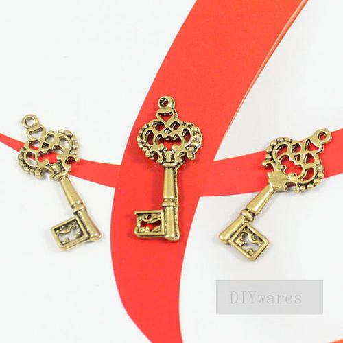 5 pcs 28x12mm 1f10 Antique gold vintage key charms pendant