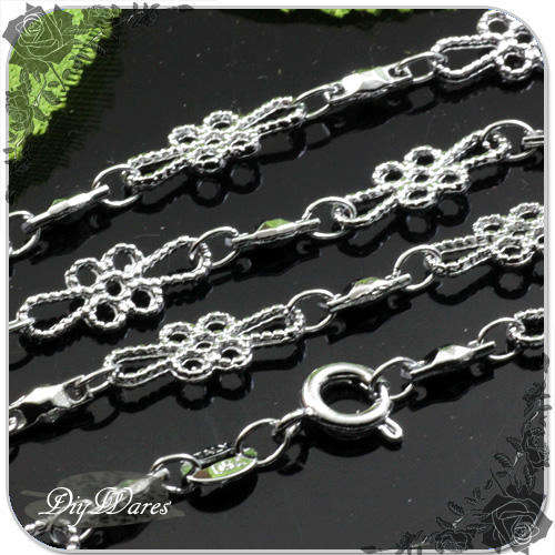 1X string of 45CM Long 05186 Silver Chains Links for charm necklace Jewelry supplies DIY