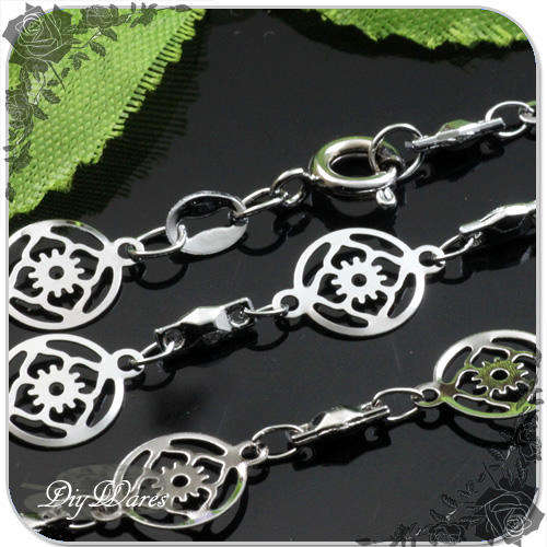 1X string of 45CM Long 05189 Silver Chains Links for charm necklace Jewelry supplies DIY