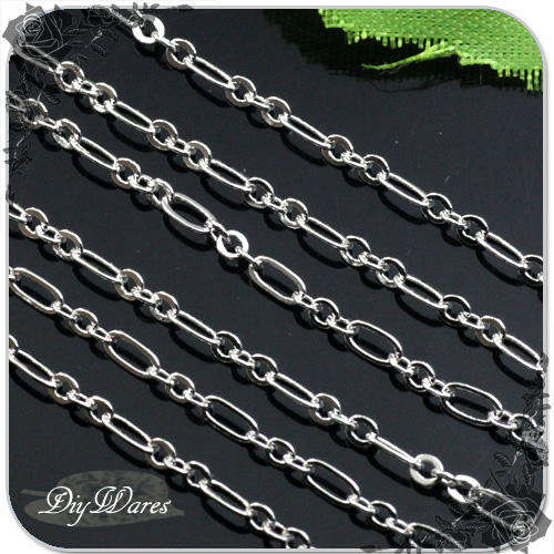 4 Meters Long 2mm 05260 Silver Chains Links for charm necklace Jewelry supplies DIY