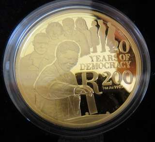 Mandela 20 Year Democracy 1 oz GOLD Coin (Price reduced)