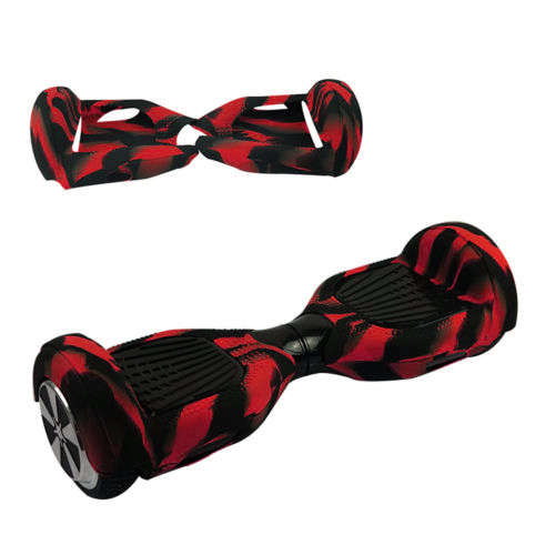 6.5 inch silicone hoverboard cover black and red