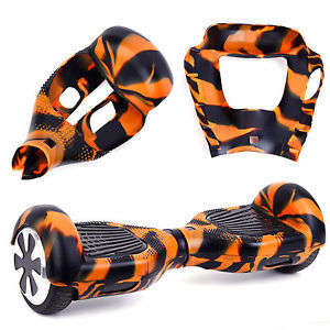 6.5 inch silicone hoverboard cover black and orange