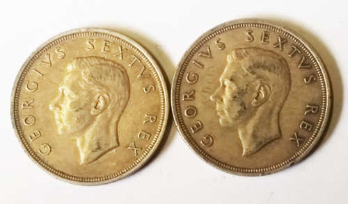 2 x 1950 Crowns (5 shillings)