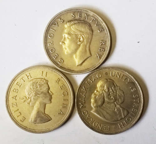 3 x Crowns (5 shillings) - 1952, 1953 and 1961