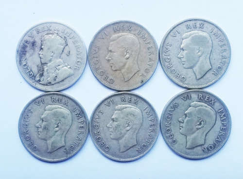 6 x Half Crowns - 80% Silver - 1 Bid takes the lot
