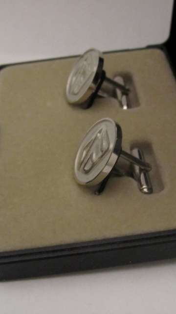 Pair Mens Silver-Plated Cufflinks : Standard Bank