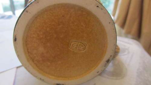 Set of 2 Porcelain German Beer Steins with Lid