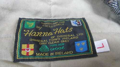 Mens Cap - Hanna Hats of Donegal, Ireland : Vinatge Patchwork Tweed : Size L