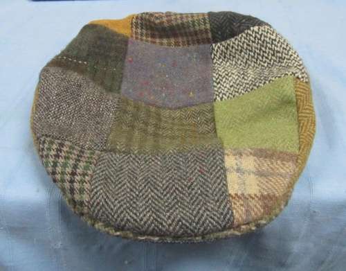 Mens Cap - Hanna Hats of Donegal, Ireland : Vinatge Patchwork Tweed : Size L