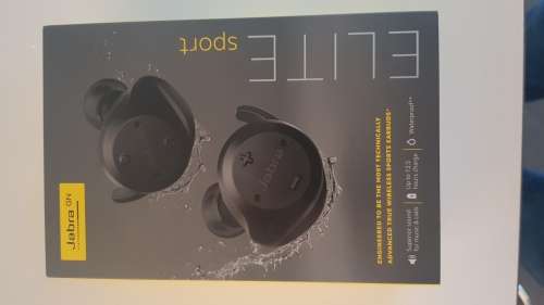 Brand New!!! Jabra Elite Sport True Wireless Sports Earbuds -Black -Still sealed in box