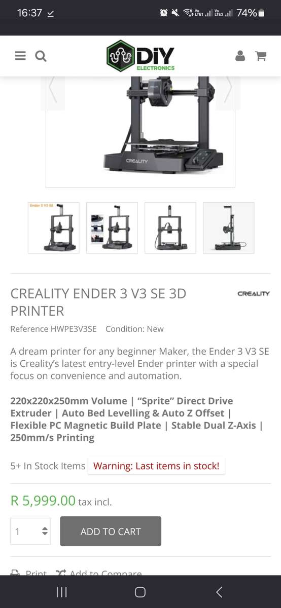 Creality 3 v3 SE and Creality WiFi box and camera. Like new!