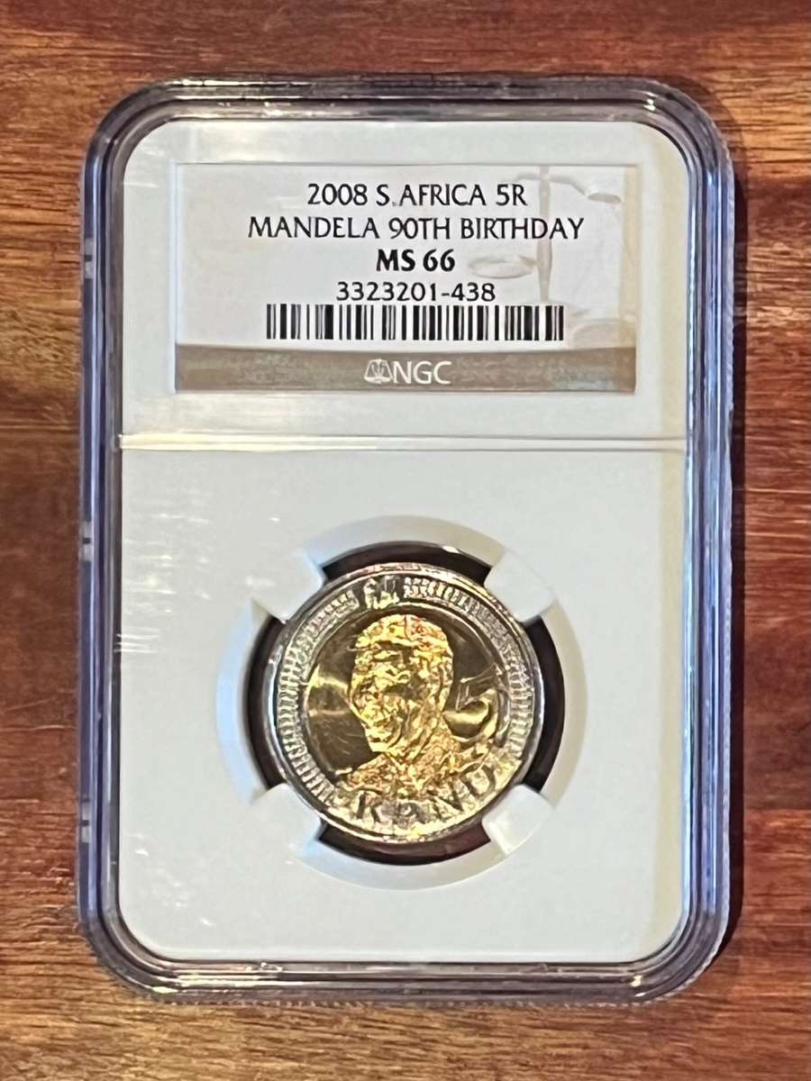 2008 Nelson Mandela 90th Birthday Graded Coin - MS 66