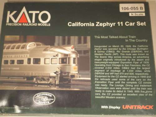 KATO California Zephyr "N" - 11 car set with display uni-track