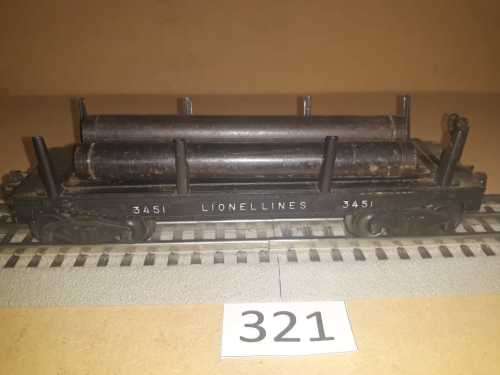 Lionel 3451 - Automatic Pipe Dump Car with original Lionel pipes - "O"-"027"
