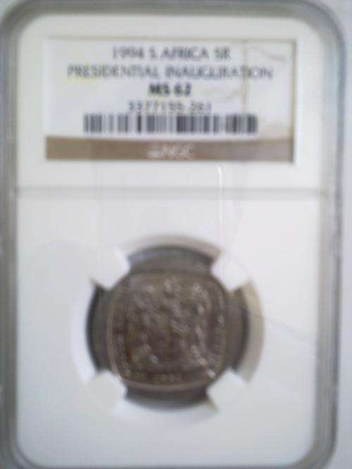 @@@MS63 MANDELA INAUGURATION R5 NGC GRADED!!!