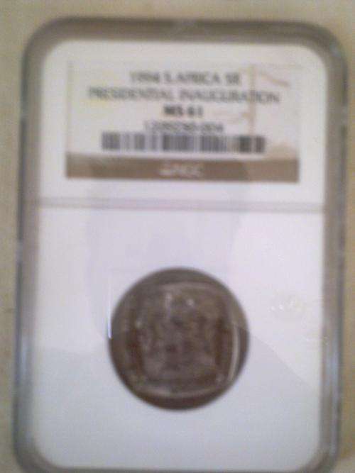 @@@ Rare MS61 MANDELA NGC INAUGURATION R5!!! only a few in this grade