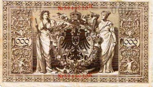 Reichsbanknote 1000 1910 F