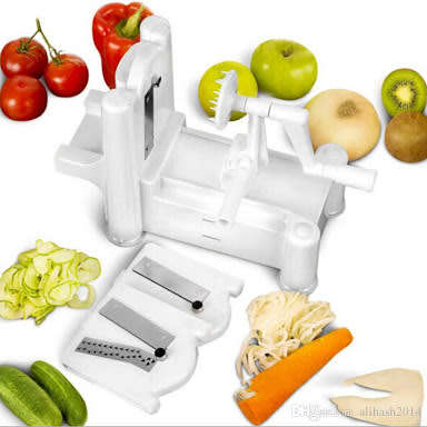 A spiralizer  it's  A kitchen  tool that easily makes noodles out of vegetable.