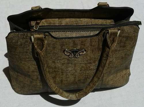 SPECAIL NICE HAND LEATHER HANDBAG  COLOUR BROWN AND BLACK